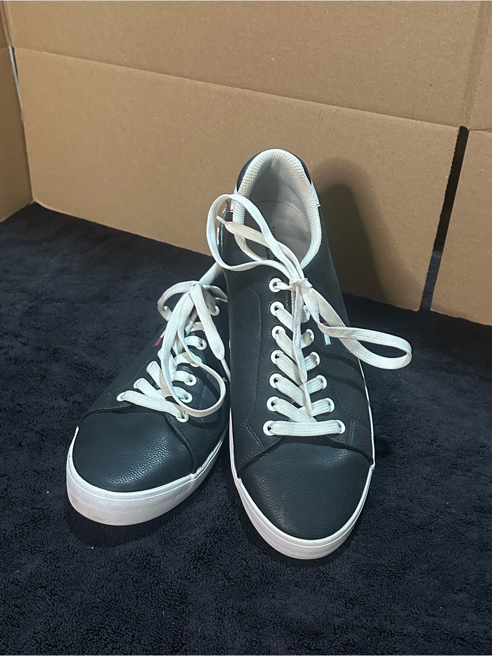 Tommy Hilfiger Black and White Low-Top Sneakers